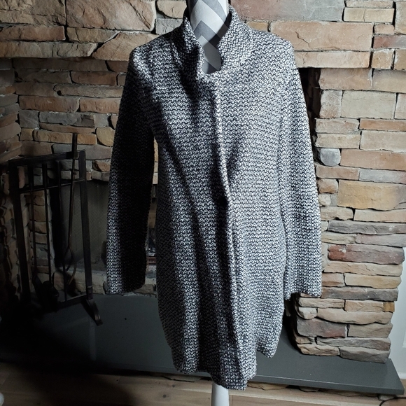 Eileen Fisher Women's Organic Cotton Blend Tweed Stand Collar Coat SZ XS - Picture 2 of 8
